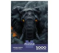 Rompecabezas De 1000 Piezas para Adultos Elephant in Black Smoke Rompecabezas para Adultos Juegos Relajantes Que Mejoran La Memoria Interacción Entre Padres E Hijos 38x26cm/1000pcs
