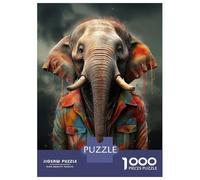 Rompecabezas De 1000 Piezas para Adultos Elephant in Colors Animal Rompecabezas para Adultos Juegos Relajantes para La Diversión Familiar Interacción Entre Padres E Hijos 70x50cm/1000pcs
