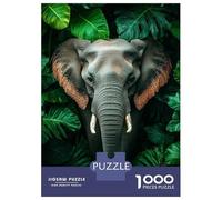Rompecabezas De 1000 Piezas para Adultos Elephant in Lush Green Jungle Rompecabezas para Adultos Juguetes DIY Una Obra De Arte Regalo De Cumpleaños, Regalos, 70x50cm/1000pcs