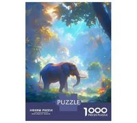 Rompecabezas De 1000 Piezas para Adultos Elephant in Lush Jungle Rompecabezas para Adultos Juegos De Relajación Regalos para Mujeres Desafío Educativo 52x38cm/1000pcs