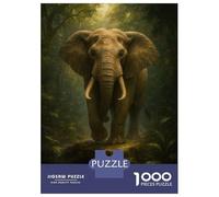 Rompecabezas De 1000 Piezas para Adultos Elephant in The Jungle Rompecabezas para Adultos Juego De Ingenio Patrón De Ensamblaje Oferta como Regalo para Toda La Familia 52x38cm/1000pcs