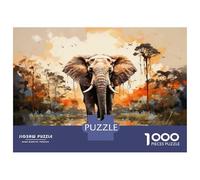 Rompecabezas De 1000 Piezas para Adultos Elephant in Watercolor Art Rompecabezas para Adultos Juegos Relajantes Análisis Y Lógica Oferta como Regalos para Toda La Familia 70x50cm/1000pcs