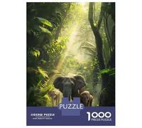 Rompecabezas De 1000 Piezas para Adultos Elephant Jungle Journey Rompecabezas para Adultos Juegos De Relajación para La Diversión Familiar Interacción Entre Padres E Hijos 38x26cm/1000pcs