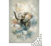 Rompecabezas De 1000 Piezas para Adultos Elephant Soap Bubble Art Print Rompecabezas para Adultos Juego De Ingenio Una Obra De Arte Interacción Entre Padres E Hijos 52x38cm/1000pcs