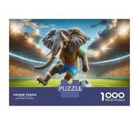 Rompecabezas De 1000 Piezas para Adultos Elephant Soccer Player on Stadium Rompecabezas para Adultos Juguete Decoración De Pared Decoración De Pared Regalos Y Cumpleaños Únicos 52x38cm/1000pcs