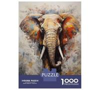 Rompecabezas De 1000 Piezas para Adultos Elephant Walking in Paint Rompecabezas para Adultos Juguetes Antiestrés Corte De Precisión Actividades Divertidas En Casa 38x26cm/1000pcs