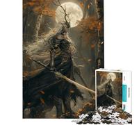 Rompecabezas de 1000 Piezas para Adultos Elfo Guerrero a la luz de la Luna Juegos relajantes Juguetes educativos Regalos de cumpleaños para Mujeres (tamaño 38x26cm)