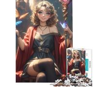 Rompecabezas de 1000 Piezas para Adultos Elfo Hechicera Mariposas Juego Educativo Que desafía la Inteligencia Juguetes adictivos Regalo Divertido Actividades Familiares (Tamaño 38x26cm)