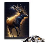 Rompecabezas de 1000 Piezas para Adultos Elk on The Run Rompecabezas de Madera para niños Juego Educativo para Adultos 75 x 50 cm