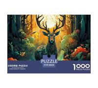 Rompecabezas De 1000 Piezas para Adultos, Elk, Rompecabezas De Strange Deep ForestDivertidos, Rompecabezas De 1000 Piezas para Desafiantes Actividades Familiares, 38x26cm/1000pcs