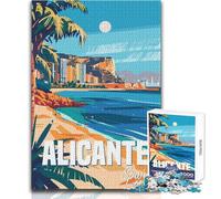 Rompecabezas de 1000 Piezas para Adultos en Alicante, España Rompecabezas para familias, Vacaciones en casa, Pasatiempos, Regalo Ideal Tamaño 38x52cm
