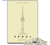 Rompecabezas de 1000 Piezas para Adultos en Seúl, Corea del Sur Ideal para el Aprendizaje y el Regalo Familiar 26x38cm