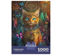 Rompecabezas De 1000 Piezas para Adultos Enchanted Feline Majesty Rompecabezas Juguetes Antiestrés Decoración del Hogar Difícil Y Desafiante 38x26cm/1000pcs