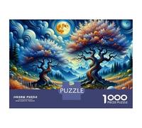 Rompecabezas De 1000 Piezas para Adultos Enchanted Forest Moonlit Scene Rompecabezas para Adultos Juegos Familiares Decoración del Hogar Desafío Educativo 52x38cm/1000pcs