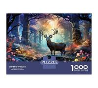 Rompecabezas De 1000 Piezas para Adultos Enchanted Forest Scene with Deer Rompecabezas para Adultos Juegos Relajantes Difícil Oferta Difícil como Regalo para Toda La Familia 38x26cm/1000pcs