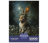 Rompecabezas De 1000 Piezas para Adultos Enchanted Rabbit with Floral Crown Rompecabezas para Adultos Juegos Familiares Patrón De Montaje 70x50cm/1000pcs