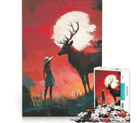 Rompecabezas de 1000 Piezas para Adultos Encuentro a la luz de la Luna Juguetes para armar para la diversión Familiar para Fortalecer el Amor Entre Parejas 38x26cm