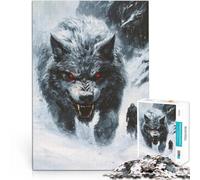 Rompecabezas de 1000 Piezas para Adultos Encuentro con Lobos Gigantes Difícil y desafío Decoración de Pared cumpleaños y Navidad 75x50cm