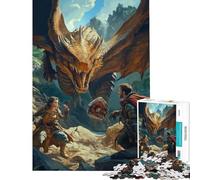 Rompecabezas de 1000 piezas para adultos Encuentro de dragones con guerreros Rompecabezas para adolescentes Juguetes antiestrés divertidos y con humor Actividades entretenidas en casa (tamaño 50x75cm)