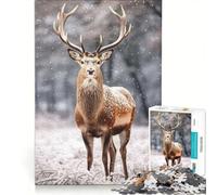 Rompecabezas de 1000 Piezas para Adultos Encuentro en el Bosque nevado Juego Imposible análisis y lógica fortalece el Amor Entre Parejas 50x75cm