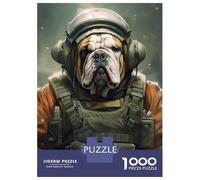 Rompecabezas De 1000 Piezas para Adultos English Bulldog Soldier Rompecabezas para Adolescentes Juego Familiar Desafío Difícil Gran Regalo para Jugar 70x50cm/1000pcs