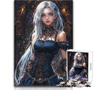 Rompecabezas de 1000 Piezas para Adultos: Enigmática hechicera gótica Una Obra de Arte Regalo de cumpleaños para Mayores de 14 años (tamaño 38x26cm)