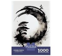 Rompecabezas De 1000 Piezas para Adultos Enso Circle Life Ink Wash Rompecabezas para Adultos Juegos De Relajación Una Obra De Arte Regalos para Amigos Y Familiares 52x38cm/1000pcs