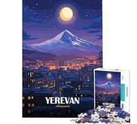 Rompecabezas de 1000 Piezas para Adultos Ereván Armenia Paisaje Nocturno Juguete Intelectual Juego Educativo Divertido y con Humor Regalos de cumpleaños tamaño 38x26cm