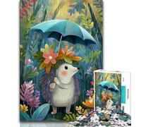 Rompecabezas de 1000 Piezas para Adultos Erizo con Paraguas para Adolescentes 1000 Piezas para Entrenar tu Cerebro y Tus Manos Regalo de cumpleaños 38x26cm