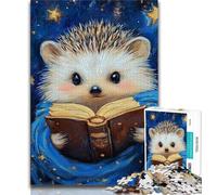 Rompecabezas de 1000 Piezas para Adultos, Erizo Leyendo, Juguetes educativos de Aprendizaje, Juegos Familiares Que fomentan el Amor en Pareja, 38x26cm