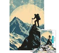Rompecabezas de 1000 Piezas para Adultos Escalada de montaña Nevada desafío de Inteligencia Cerebral Juguete adictivo Juego Imposible decoración de Pared Gran Regalo (tamaño 38x52cm)