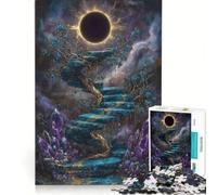 Rompecabezas de 1000 Piezas para Adultos: Escalera Celestial con Cristales y Eclipse, Juego de ingenio, Reto para completar, Fortalece el Amor Entre Parejas 38x26cm