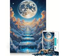 Rompecabezas de 1000 Piezas para Adultos Escalera Celestial,decoración de Corte preciso,Juguete para Entrenar el Pensamiento,Juego de Tiempo Libre,Regalo Festivo de Ocio (38x26cm)