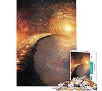 Rompecabezas de 1000 Piezas para Adultos Escalera Dorada a la Luz Rompecabezas para Adultos Juegos de relajación Difícil Regalo de cumpleaños (Tamaño 38x52cm)