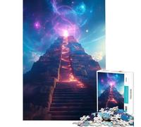 Rompecabezas de 1000 Piezas para Adultos Escalera Mística a Las Estrellas Juguetes educativos Un Gran Regalo para Pasar el Tiempo en casa Durante Las Vacaciones (Tamaño 38x52cm)