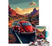 Rompecabezas de 1000 Piezas para Adultos Escarabajo Rojo en un Camino del Desierto Rompecabezas para Adultos Juguete Decorativo para Pared Mejora la Memoria difícil y desafiante (tamaño 38x52cm)