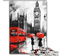Rompecabezas de 1000 Piezas para Adultos, Escena de la Calle de Londres, Juego de ingenio, Juego Educativo para cumpleaños, Navidad, para Mayores de 14 años, 26x38cm