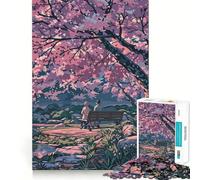 Rompecabezas de 1000 Piezas para Adultos Escena de un Parque con cerezos en Flor,diseño de Corte preciso,Ideal para Resolver Problemas,un Divertido Juego para el Tiempo Libre o para exhibir como