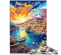 Rompecabezas de 1000 piezas para adultos, escena del puerto de madera sagrado de Grecia, juego desafiante, decoración artística para el hogar, 14.95 x 20.47 pulgadas