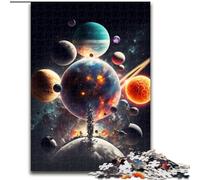 Rompecabezas de 1000 Piezas para Adultos, Escena Espacial con Planetas de Madera, cumpleaños, Navidad y Halloween, 50x75cm, decoración artística DIY, Regalo de cumpleaños