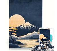 Rompecabezas de 1000 Piezas para Adultos Escena Nocturna del Monte Fuji, Juego Imposible, análisis y lógica, fortalece el Amor Entre Parejas 50x75cm