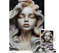 Rompecabezas de 1000 Piezas para Adultos Escultura de la Diosa Dorada Juego Familiar para Niñas Juguete Educativo para Toda la Familia con Piezas de Formas Al Azar Que Encajan a la perfección