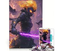 Rompecabezas de 1000 Piezas para Adultos: Espada del Guerrero de Fuego, Juego Imposible, interacción Entre Padres e Hijos, Lista de Deseos con Papá Noel 38x52cm
