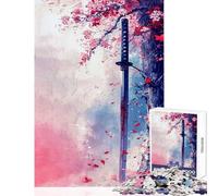 Rompecabezas de 1000 Piezas para Adultos Espada samurái Juego de ingenio decoración de Pared Juguetes para Fortalecer el Amor Entre Parejas (50x75cm)