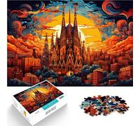 Rompecabezas de 1000 piezas para adultos España colorida. Decoración de pared Puzzle Barcelona 26 x 38 cm es ideal como regalo para toda la familia