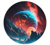 Rompecabezas de 1000 Piezas para Adultos,Espectáculo Planetario Cósmico,Redondo,Ideal para Relajarse y desafiar,decoración Colorida para el hogar,Regalo Ideal para Amigos (tamaño 67,5 x 67,5 cm)