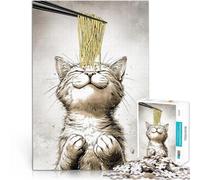 Rompecabezas de 1000 Piezas para Adultos Esperando mis Fideos Juegos educativos Juguetes de Bricolaje Lista de Deseos con Papá Noel 38x26cm