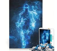 Rompecabezas de 1000 Piezas para Adultos, espíritu de la Llama Azul, Juego práctico, difícil y desafiante, Ideal para Decorar el Escritorio 38x26cm