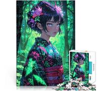 Rompecabezas de 1000 Piezas para Adultos Espíritu del Bosque de la Chica Anime Difícil y desafío Regalo de cumpleaños 52x38cm