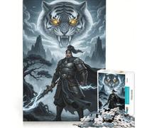 Rompecabezas de 1000 Piezas para Adultos Espíritu del Tigre Guerrero Juego Educativo Carrera de Velocidad Manual Regalo de cumpleaños Regalos de Viaje 50x75cm